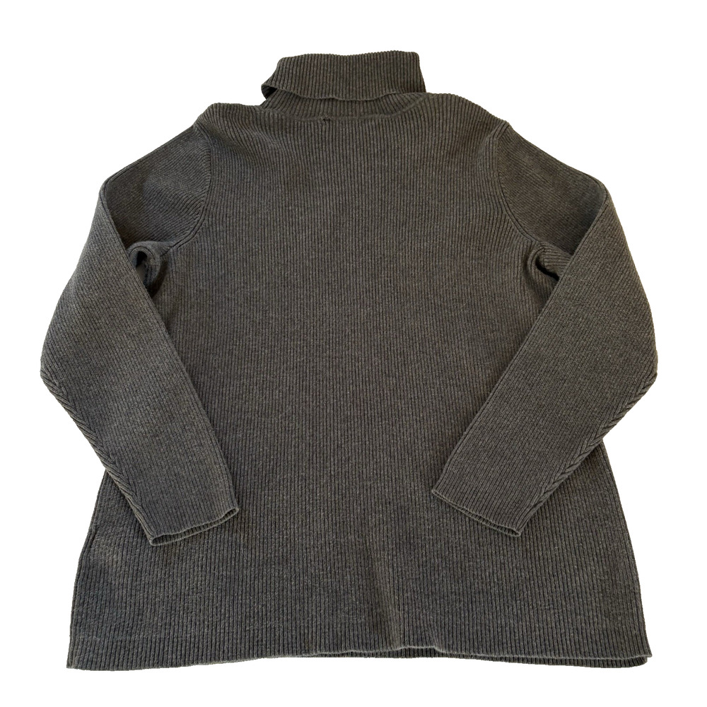 Women’s Lauren Ralph Lauren Gray Ribbed Turtleneck Sweater 100% Cotton Size 1X - Picture 8 of 12